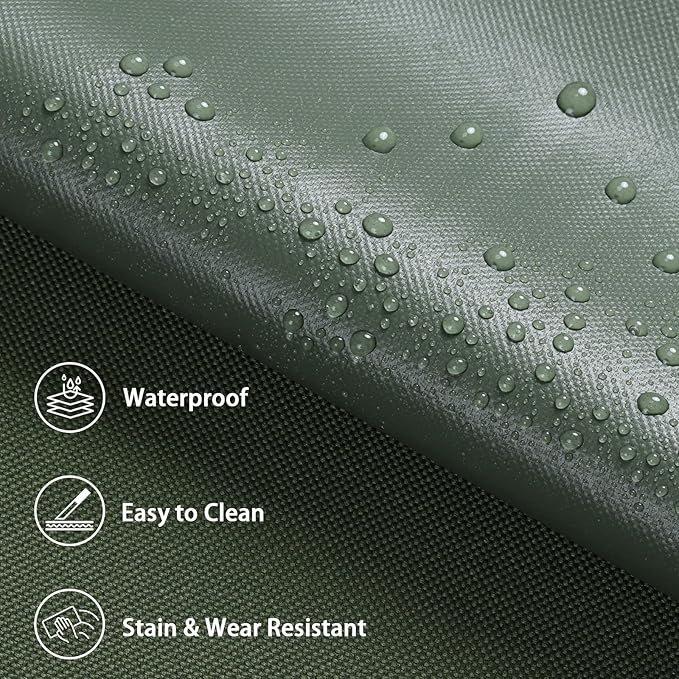 Waterproof Marine Canvas Fabric by The Yard 58" W 600D PVC Backing Water-Resistant Polyester Fabric Upholstery Material for Outdoor Indoor Marine Awning Tent Boat Furniture Cover, 10 Yards Army Green