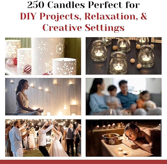 Tea Light Candles in Metal Cups - 6 Hours Clean, Long Burning White Unscented - 520 Candles - Bulk for Romantic Dinner, Wedding, Spa & Hotels by PARNOO
