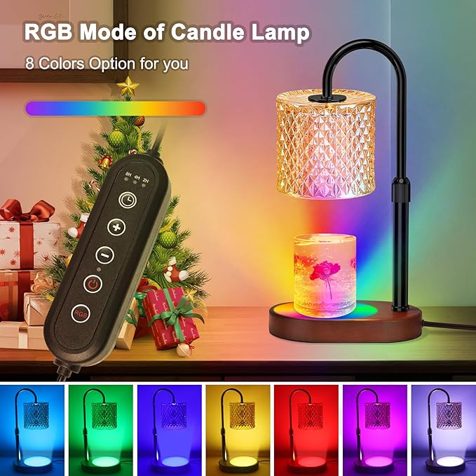 ZENLEA Candle Warmer Lamp with Timer, Dimmer Candle Lamp with RGB Light, Height Adjustable, Ideal Home Decor and Housewarming Gift for Mom, Women