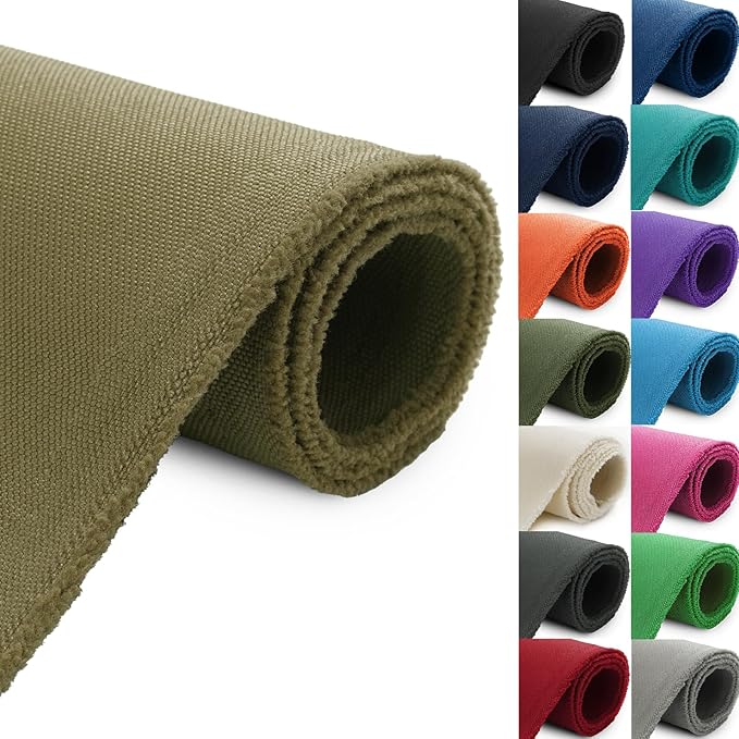 Thickened Waterproof Canvas Fabric by The Yard, 1200D 58" W Outdoor Upholstery Material Heavy Duty Fabric Water Resistant Sewing Material for Chair Patio Cushion Purse Bag, 10 Yard Khaki