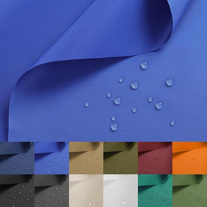 Nylon Fabric, 58" W 420D Waterproof Fabric 2 Yard Ripstop Nylon Material Outdoor Upholstery Twill Sewing Material for Patio Chair, Lining, Cushion, Purse, Tote Bag, Tent, Tarp Cover, DIY Project Blue
