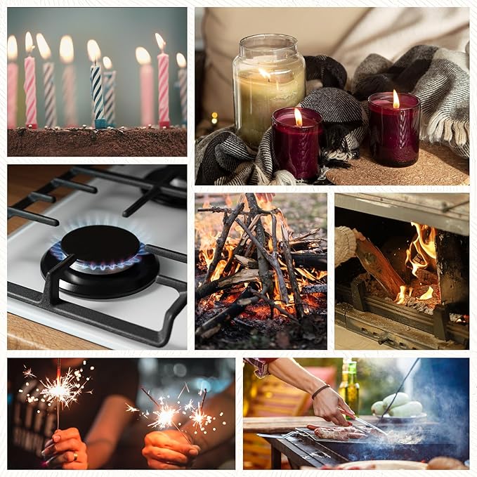 MK Lighter 5-Pack Multi-Purpose Butane Lighters – 3 Large Long Lighters Soft Flame Utility + 2 Mini Torch, Assorted Colors for Candles, Camping & Outdoor Use (Random Color Combo 5PC)
