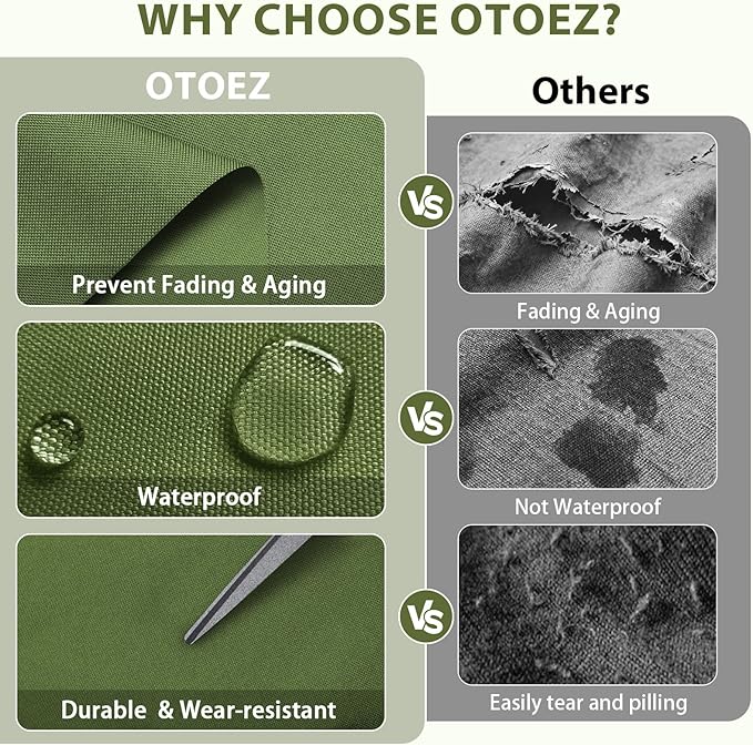 OTOEZ 600D Waterproof Canvas Fabric by The Yard, Fade & UV Resistant Outdoor Upholstery Material 58" W Water Resistant Cordura Fabric for Marine Boat Awning Tent Chairs DIY, 3 Yards Grass Green