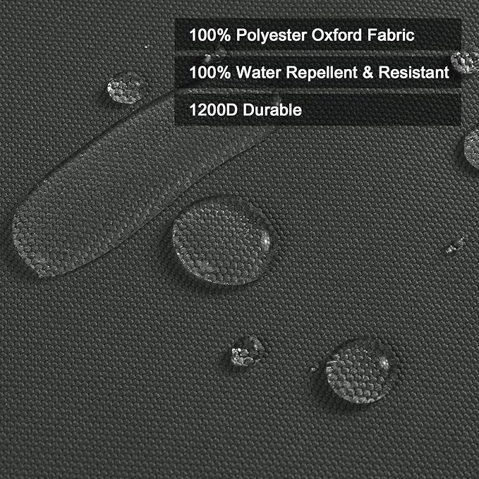 Thickened Waterproof Canvas Fabric by The Yard 1200D 58" W Outdoor Upholstery Material Heavy Duty Fabric Water Resistant Sewing Material for Chair Patio Cushion Purse Bag 8 Yard Grey