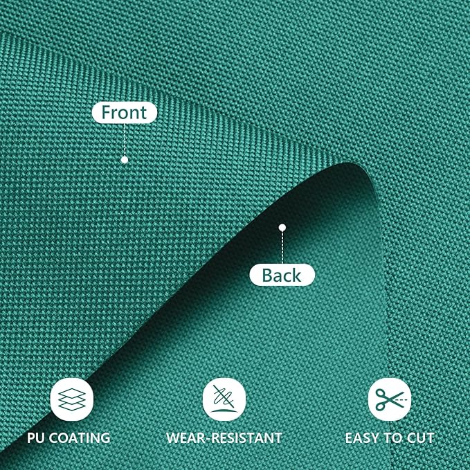 Waterproof Canvas Fabric by The Yard 58inch 600D Upholstery Material Polyester Fabric Outdoor Water Resistant Fabric for Sewing Chair Patio Cushion Purse Bag Interior, Pre Cut 5 Yard Teal