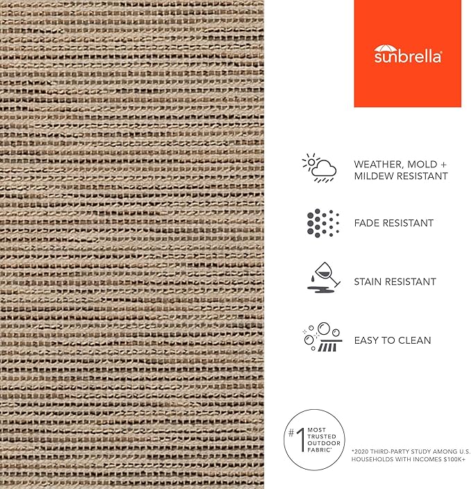 Sunbrella Outdoor Fabric by The Yard | Charmer Wren (Textured) | Official Sunbrella Seller | Indoor or Outdoor Upholstery Fabric for Chairs, Cushions, Drapery, Pillows, Furniture