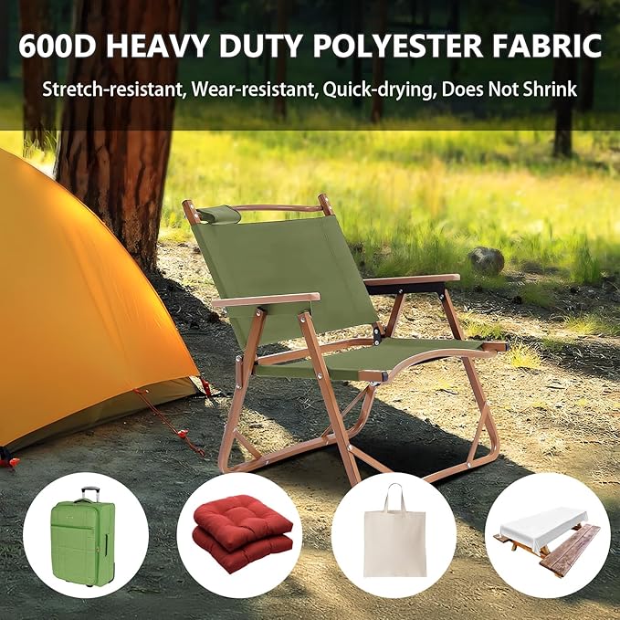 Waterproof Canvas Fabric by The Yard 58inch 600D Upholstery Material Polyester Fabric Outdoor Water Resistant Fabric for Sewing Chair Patio Cushion Purse Bag Interior, 15 Yard Olive Green