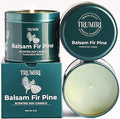 Balsam Fir Pine - Soy Candles for Home Scented - 5oz Natural Clean Non Toxic - for Fall Winter Christmas Holidays - Long Lasting Highly Scented Pet Safe Luxury Tin - Velas Aromáticas para el Hogar
