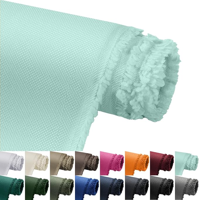 Waterproof Marine Canvas Fabric by The Yard 58" W 600D PVC Backing Water-Resistant Polyester Fabric Upholstery Material for Outdoor Marine Awning Tent Boat Furniture Cover, 3 Yards Pale Turquoise