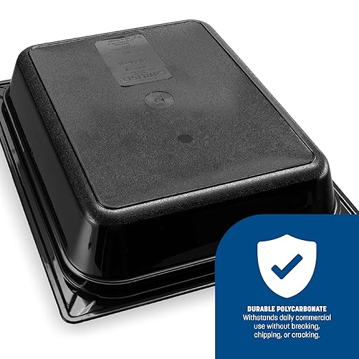 Carlisle FoodService Products 10420B03 StorPlus Gastronorm High-Heat Half-Size Food Pan, 2.5 qt. Capacity, 12-3/4" x 10-3/8" x 2-1/2", Black (Case of 6)