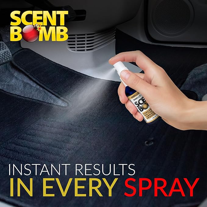 Scent Bomb Air Freshener Spray, Long-Lasting Odor Eliminator - Effective Deodorizer for Home & Car, Fresh Room Spray for Kitchen, Bathroom & Smell Neutralizer - 1 oz Pack of 4, Vanilla-liscious Scent