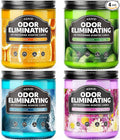 AOOVOO 4 Pack Odor Eliminating Highly Fragranced Candle - Eliminates 95% of Pet, Smoke, Food, and Other Smells Quickly, Air Freshing Soy Candle, Citrus Lemon/Ocean/Apple/Dreamy Garden