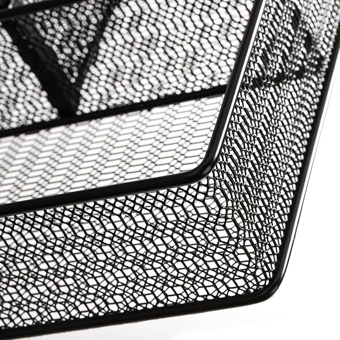 Hiceeden 2 Pack Mesh Desk Drawer Organizer, 16.1"x12.2"x2" Large Desk Organizer Tray with 2 Removable Dividers, 6 Compartment Metal Organizers for Home, Office, Makeup & Vanity