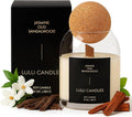 Lulu Candles | Jasmine, Oud & Sandalwood | Luxury Scented Soy Jar Candle | Hand Poured in The USA | Highly Scented Long Lasting | Wood Wick (10 Oz. Cork)