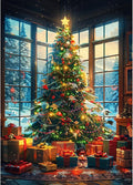 MEIYUDA Christmas Tree Diamond Painting Kits for Adults, 5D Window Tree Diamond Art Kits for Beginners, DIY Gem Art Crystal Painting for Home Wall Decor and Present 12x16inch