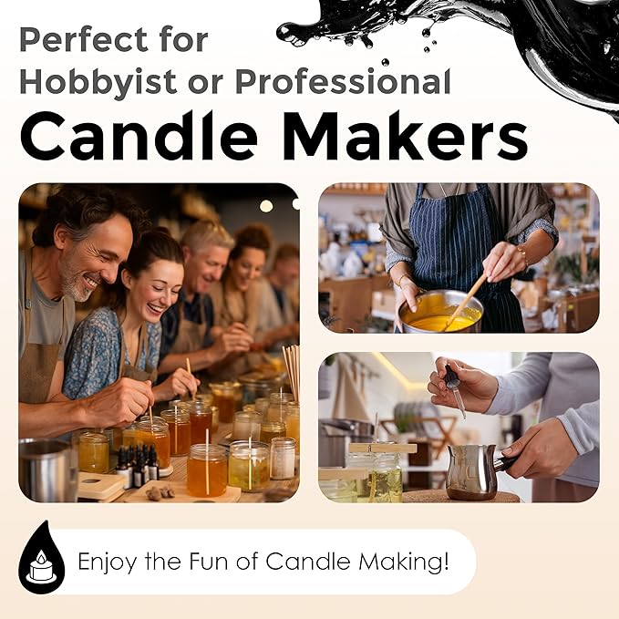 Black Liquid Candle Dye (1 oz) - Made in the USA - Safe and Easy to Use - Pure and Simple Ingredients - Candle Making Supplies for Soy, Paraffin, Palm or Gel Wax - 10 Vibrant Colors to Choose from