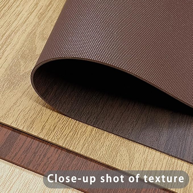 Wood Grain Round Table Protector 48/52/42/54/36 inch, Waterproof PU Leather Table Mat, Heat Resistant Circular Dining Table Pad for Kitchen, Coffee Table, Office Desk,(Coffee,39in)