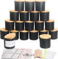 MILIVIXAY 20 Pack 4 OZ Matte Black Glass Candle Jars with Lids and Candle Making Kits - Bulk Small Empty Candle Jars for Making Candles - Spice, Powder Containers.