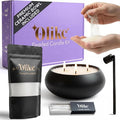 Olike - Sand Candles with Wicks – Pearled Candle Sand for DIY Candles – 500g Scented Plant-Based Wax with 20 Cotton Wicks, Snuffer & Elegant Ceramic Bowl – Decorative Candle Sand for Home Decor