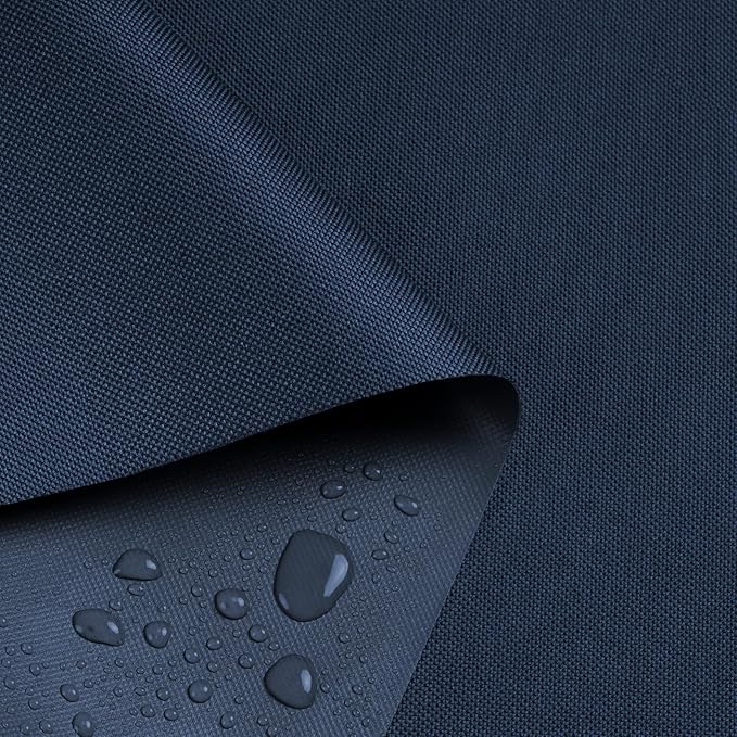 Waterproof Marine Canvas Fabric by The Yard 58" W 600D PVC Backing Water-Resistant Polyester Fabric Upholstery Material for Outdoor Indoor Marine Awning Tent Boat Furniture Cover, 15 Yards Navy Blue