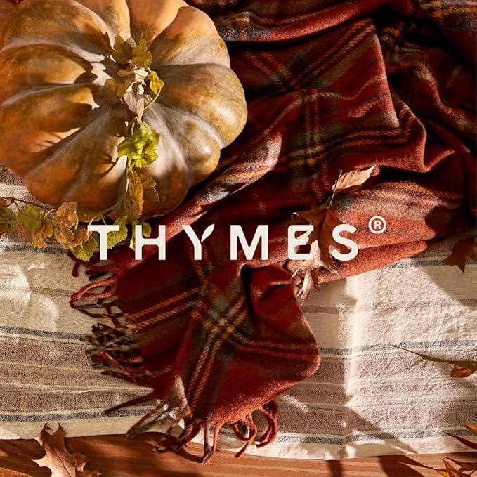 Thymes Scented Candles for Home Decor - Luxury Home Fragrance Gifts for Women & Men - Fall Candles with Creamy Pumpkin, Nutmeg, & Cinnamon - Burnt Orange Votive (Pumpkin Laurel, 2 oz)
