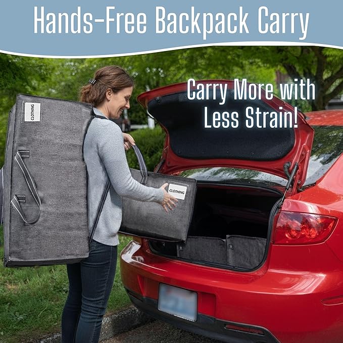 VENO 8 Pack Heavy Duty Moving Bags with Backpack Straps, Zippers & Handles, Extra Large Packing Bags for College Dorm Essentials, Moving Supplies Alternative to Cardboard Moving Boxes