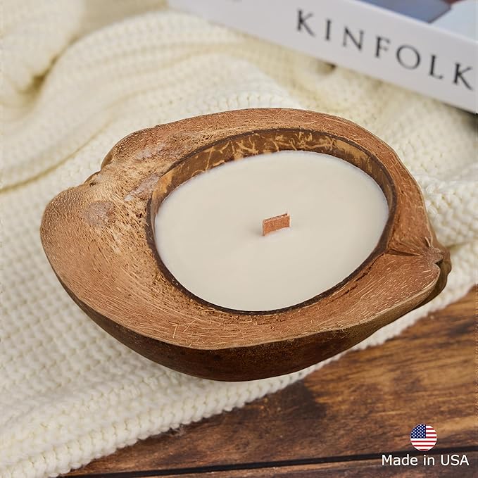 – Set of Non-Toxic Scented Candles Clearance | Coconut Candle with Wooden Wick | Candles for Home Scented & Candle Décor (Caramel Island)