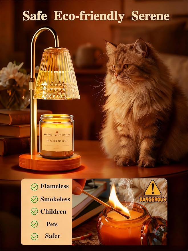 Candle Warmer Lamp with Timer & Adjustable Height, Dimmable Light, Elegant Gifts for Women mom, Electric Wax Warmer for Scented Jar Candles, New Home Décor & Housewarming Gifts