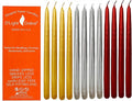D'light Online Premium Quality 12" Metallics Taper Candles - Unscented, Dripless and Smokeless for Christmas Decor, Holiday Dinners and Festive Parties - Set of 12 (12 Inch, Lustrious Metallics)