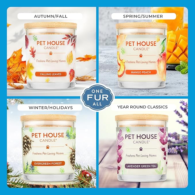 Pet House Candles, Clean Long-Lasting Pet Odor Candles for Home, Plant-Based, 60 Hour Burn Time - Lemon Cupcake, 9 oz