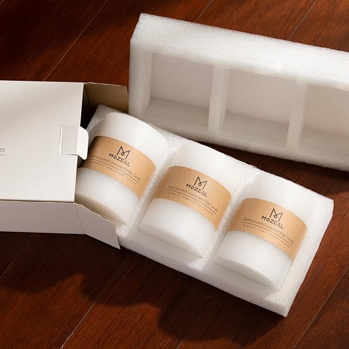 MOZEAL 3" x 8" Hand-Poured Unscented Large Candle,Smokeless Rustic Pillar Candle Set of 2,Slow Burn,No Drip,Approx 150 Hours Burning,Wedding,Dinner,Christmas and Home Decorative,Tall Blue Candle
