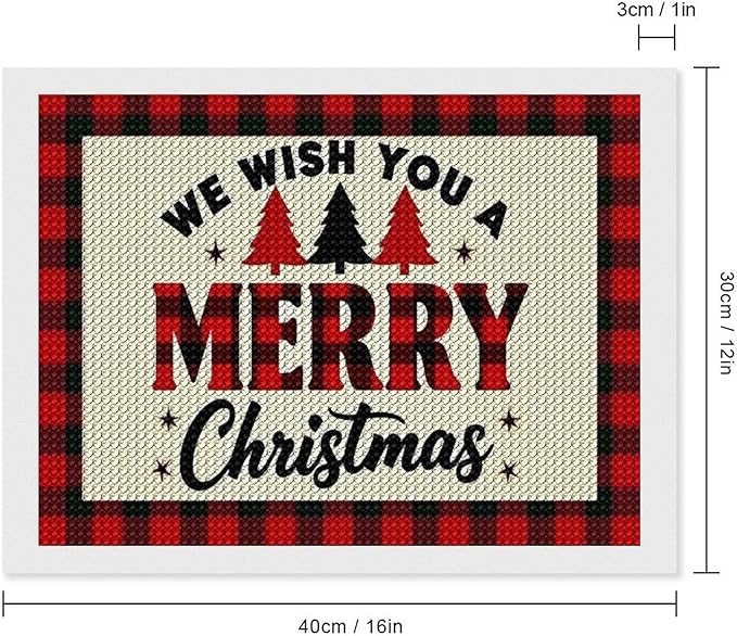 AIVKIEJK Diamond Painting Kits for Adults - Merry Christmas Welcome Painting DIY 5D Full Drill Diamond Dots Paintings with Diamonds Gem Art and Crafts Home Decor 12"x16"