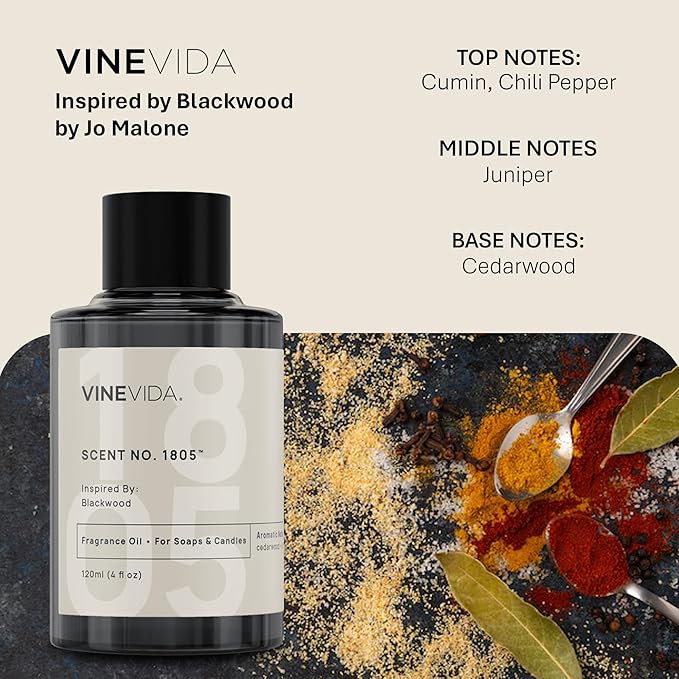 VINEVIDA [16oz] Blackwood Fragrance Oil for Candle Making - Natural Candle Oil Scents - Soap Making Essential Oil - Made in USA