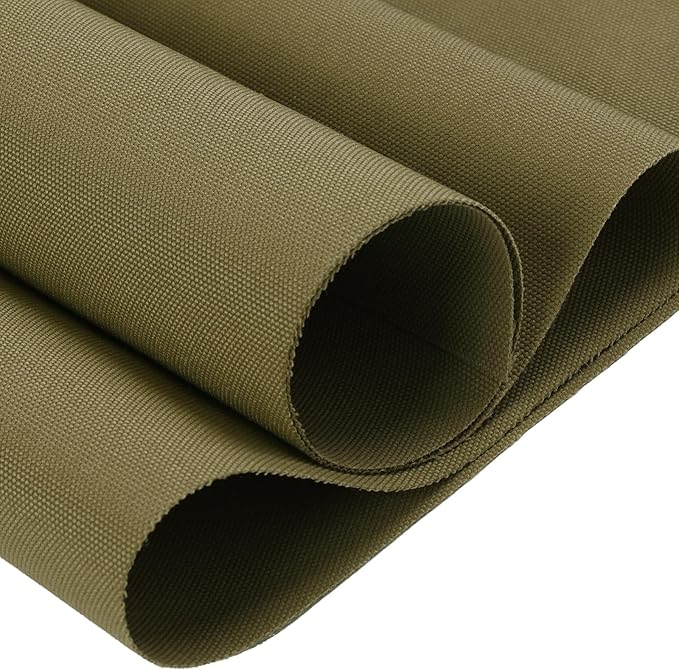 Thickened Waterproof Canvas Fabric by The Yard, 1200D 58" W Outdoor Upholstery Material Heavy Duty Fabric Water Resistant Sewing Material for Chair Patio Cushion Purse Bag, 5 Yard Khaki