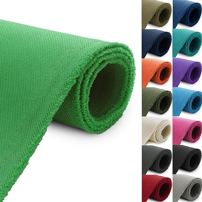 Thickened Waterproof Canvas Fabric by The Yard, 1200D 58" W Outdoor Upholstery Material Heavy Duty Fabric Water Resistant Sewing Material for Chair Patio Cushion Purse Bag, 1 Yard Green