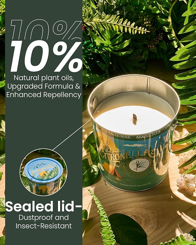 Citronella Eucalyptus Scented Candle 40 oz,Citronella Eucalyptus Candles Outdoor Indoor,Summer Candles for Outside,250 Hours Burn Time,Nature Soy Wax