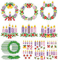 24 Sets Advent Wreath Craft Kit for Kids, DIY Make Your Own Christmas Candle Wreath Craft Activity, Religious Advent Decoration for Home Classroom School Church Family Holiday Crafts