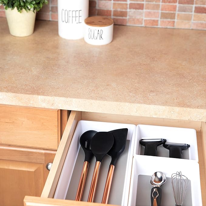 Drawer Organizers 3-Size | Office, Kitchen, Desk, Junk Drawer Organization & Storage Tray