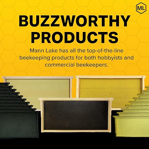 Mann Lake Premium Beekeeping Frames, Fully Assembled, Deep Rite-Cell Hive Frames, Beeswax Coating, Universal Fit, BPA & BPS Free, 9 1/8 Inches, Black, 20-Pack