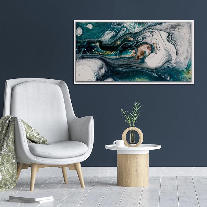 Pixy Canvas Floater Frame 12x24 for 3/4 (0.75) inch Deep Canvas Paintings/Canvas Prints/Wood Canvas Panels/Wall Art/Wall Decor/Home Decor/Artwork (White, 12 x 24 inch, Landscape)