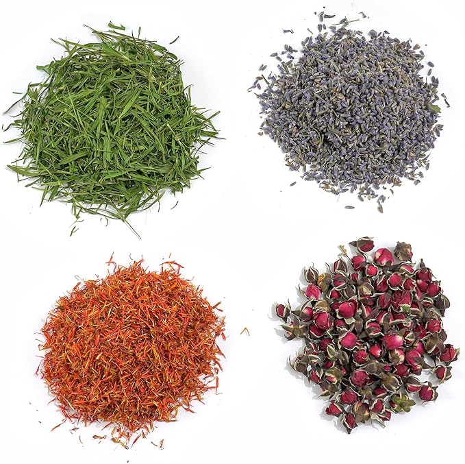 Natural Dried Fruit and Flower Kit for DIY Crafts - 25 Bags, Ideal for Soap Making, Candle Making, Resin Jewelry, Bath Bombs, and Nail Art - Includes Rose Petals, Rosebuds, Lilium, Jasmine, and More