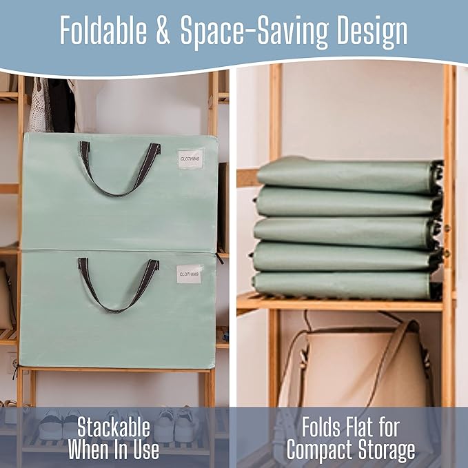 VENO 4 Pack Extra Large Heavy Duty Moving Bags with Wide Opening & Reinforced Handles, Reusable Storage Tote Bags with Strong Zippers for Clothes, College Dorm Essentials & Moving Supplies