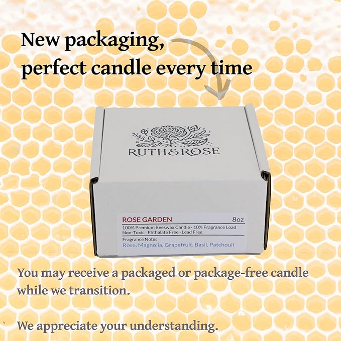 RUTH & ROSE | Dragon's Blood | 100% Beeswax Scented Candles for Home, 8oz, +65 Hours Burn Time, Aromatherapy Non Toxic Candles, Gift for Women & Men, Made in USA, Perfect for Travel or Gifting