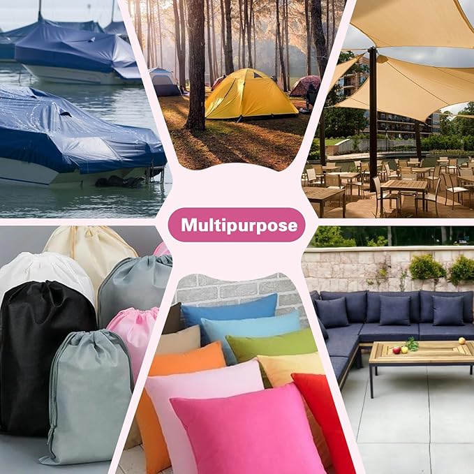 ANMINY 100% Waterproof Outdoor Fabric 3 Yards, 58" W 600D Marine Canvas Fabric with PVC Backing, Ripstop Upholstery Material by The Yard for Furniture Boat Covers Tent Awning, Pink