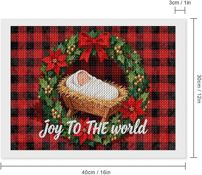 AIVKIEJK Diamond Painting Kits for Adults - Faith Christmas World Joy Painting DIY 5D Full Drill Diamond Dots Paintings with Diamonds Gem Art and Crafts Home Decor 12"x16"