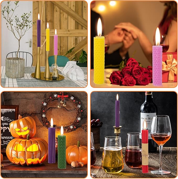Thleunei Beeswax Sheets for Candle Making - Beeswax Candle Making Kit for Kids-Christmas Candle Making Kit for Adults-Candle Rolling Kit DIY Candle Maker - Candle Starter Kit Beeswax Candle Kit