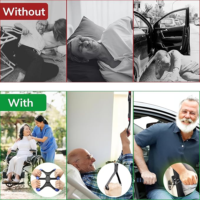 Premium 3 Pc Elderly Assistance Products Standing Aid Portable Lift Auto Cane Grab Handle Adjustable Car Door Handle for Elderly Handicap Accessories for Daily Living Elderly Mobility Aids