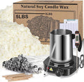 Soy Wax Candle Making Kit Supplies With Wax Melter, Natural Candle Wax For Candle Making, DIY Art&Crafts Kit for Adults,Beginner, Including 5lbs Soy Wax Flakes, Electric Stove,Candle Wick,Melting Pot