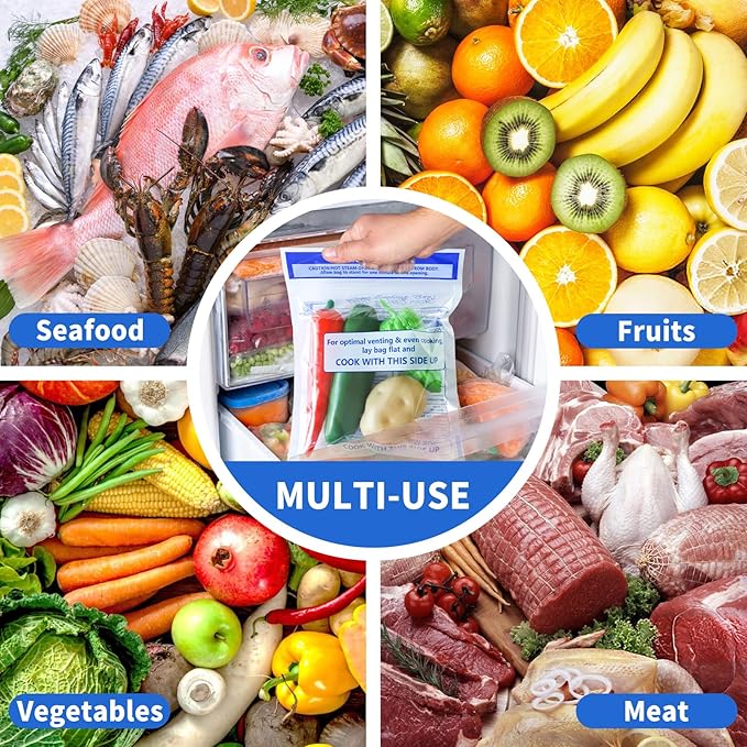 36 Pcs Microwave Steamer Bags Zipper Steam Cooking Bags Reusable Microwave Cooking Bag for Vegetables Potatoes and Meat, 7.9 X 8.6 Inches (36)