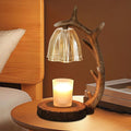 Candle Warmer Lamp | Rustic Candle Warmer Lamp with Timer and Dimming Function | Suitable for Retro Decoration and Creative Gifts Features A Resin Reindeer Antler Design and Comes with 2 Light Bulbs